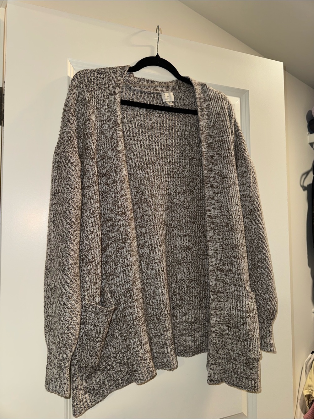 a new day Marled Gray Open-Front Knit Cardigan